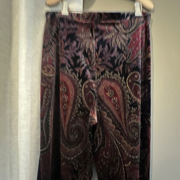 Coldwater Creek Women's Paisley Velvet Straight Leg Pant, Size Medium - Picture 3 of 9